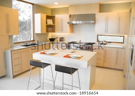 Modern Kitchen Design with Birch Cabinets