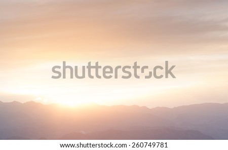 panoramic view of mountain outline  during sunset
