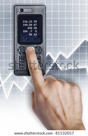 Close up view of mobile phone dialing up