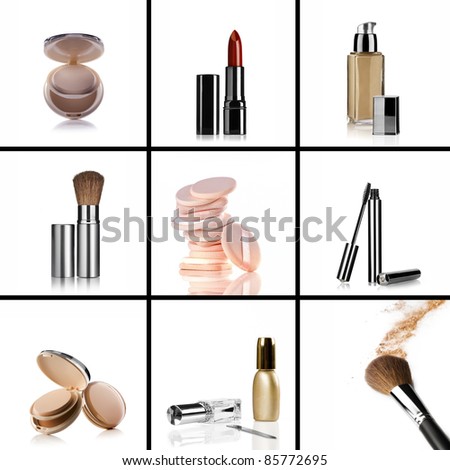 Lifestyle - Pagina 2 Stock-photo-close-up-view-of-cosmetic-theme-objects-on-white-back-85772695