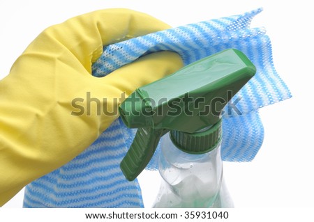 Glove, cleaning rag and cleaning agent