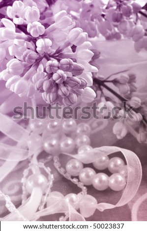 stock photo pink lilac wedding decoration