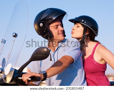 Couple on the motorcycle