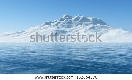 Snow mount on lake beach