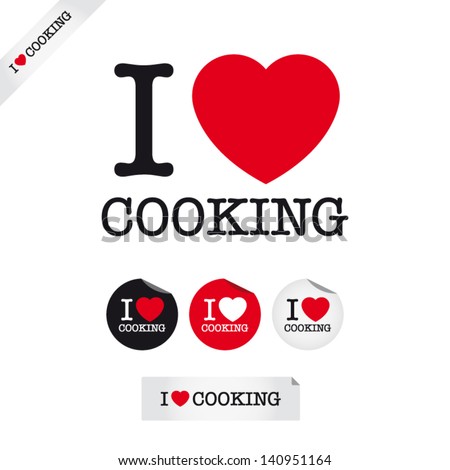 i love cooking font type with signs stickers and tags Ideal for print poster card shirt mug i love cooking font type with signs stickers and tags Ideal for print poster card shirt mug