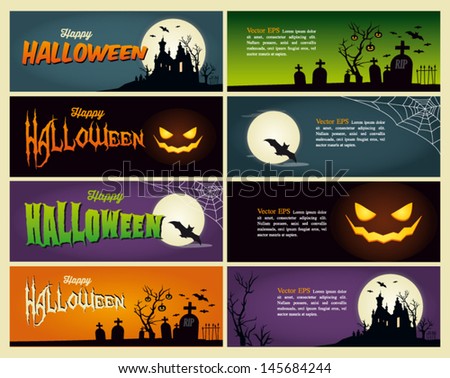 Happy halloween banner Set of vector design elements Happy halloween banner Set of vector design elements