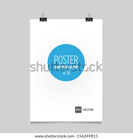 Poster template with bulldog clips vector design Easy to edit with your picture Poster template with bulldog clips vector design Easy to edit with your picture