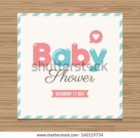 Baby shower card balloons type font vector design Baby shower card balloons type font vector design