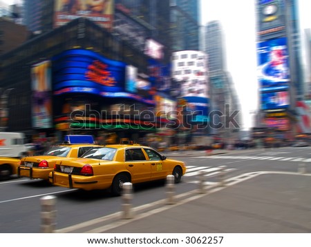 taxi in times square in New York City