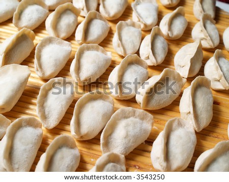 dumplings ready to cook - traditional Chinese food