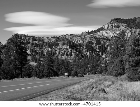 The Rad Canyon in Utah USA, in black and white
