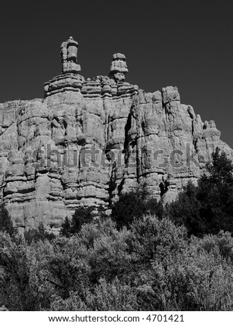The Rad Canyon in Utah USA, in black and white