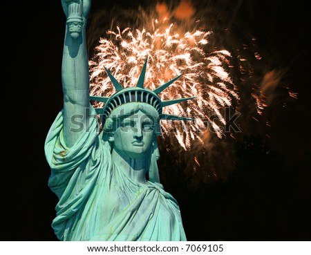 statue of liberty fireworks. statue of liberty fireworks.