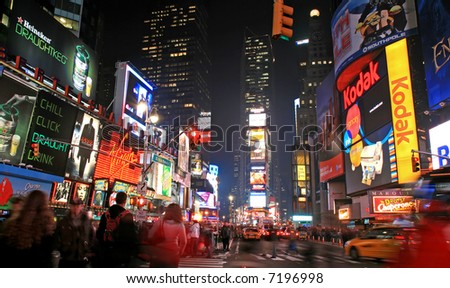 new york city time square at night. Times Square in New York