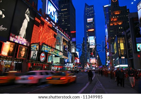 new york times square night. new york times square at night