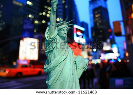 The Statue of Liberty and Times Square - Icons of the New York City