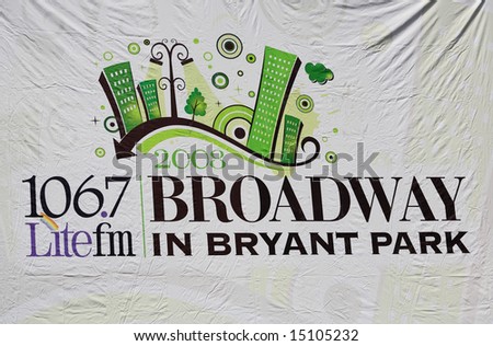 The Broadway at Bryant Park in NYC - a free public event on July 18, 2008
