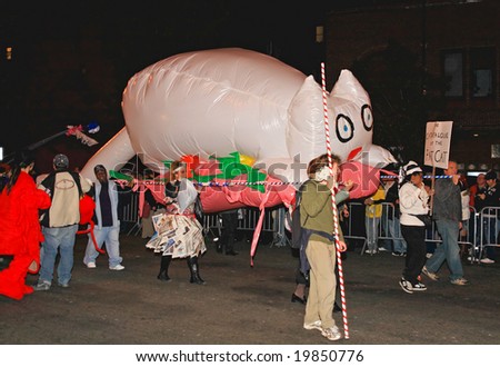 Oct 31, 2008,  Manhattan - The largest Halloween Parade in the world with over 2 million people attended. The photo is geo-tagged at the parade location.