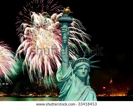 statue of liberty fireworks. statue of liberty stamp mix up