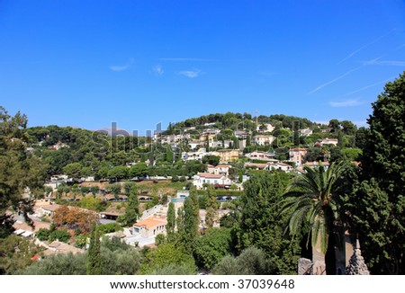 aerial view from the village of Saint-Paul de Vence, Southern France