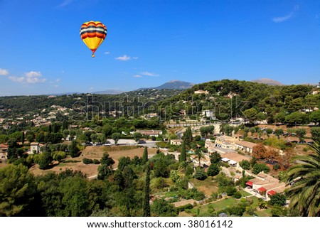 aerial view from the village of Saint-Paul de Vence, Southern France