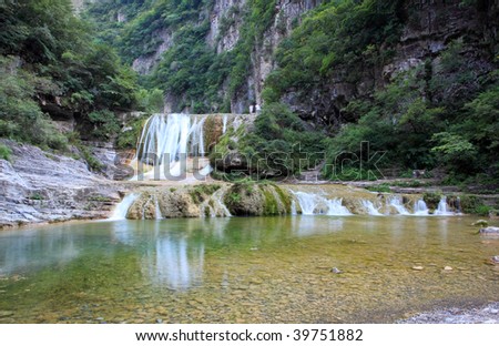 Water falls and cascades of Yun-Tai Mountain, a World Geologic Park and Scenery Site in China