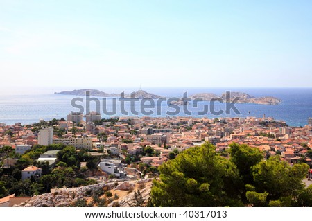 an aerial view of Marseille City coast France