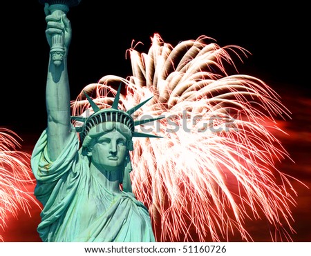 statue of liberty fireworks. Statue of Liberty and 4th