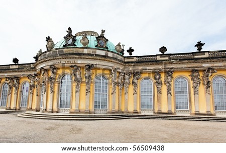 Sanssouci Palace in Potsdam Germany on UNESCO World Heritage list