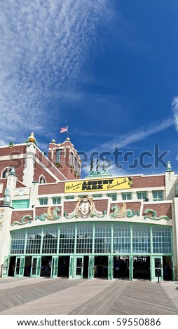 Convention Hall at beach in Asbury Park NJ.