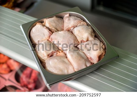 Chicken raw meat with skin