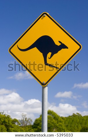 Australian Kangaroo road sign