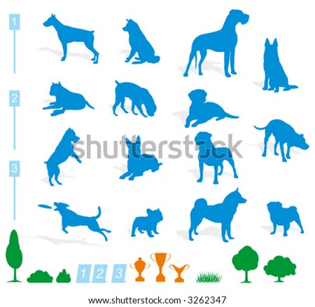 stock vector : dog silhouette (vector)