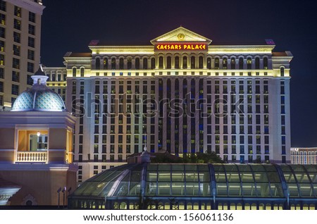 LAS VEGAS - SEP 15 :The Caesar Palace hotel on September 15 2013 in Las Vegas. Caesars Palace is a luxury hotel and casino located on the Las Vegas Strip. Caesars has 3,348 rooms in five towers