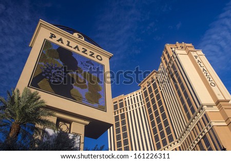 LAS VEGAS -OCT 08 : The Palazzo hotel and Casino on October 08, 2013 in Las Vegas. Palazzo hotel opened in 2008 and it is the tallest completed building in Las Vegas