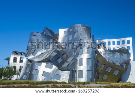LAS VEGAS - NOV 24, 2013 : The Cleveland Clinic Lou Ruvo Center for Brain Health in downtown Las Vegas Nevada on November 24, 2013 , the modern building designed by the architect Frank Gehry