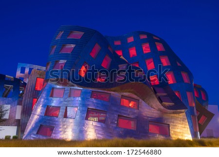 LAS VEGAS - NOV 24 : The Cleveland Clinic Lou Ruvo Center for Brain Health in downtown Las Vegas Nevada on November 24 2013 , the modern building designed by the architect Frank Gehry