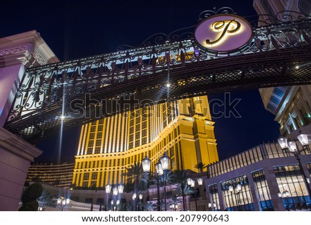 LAS VEGAS - JULY 21 : The Palazzo hotel and Casino in Las Vegas on July 21 2014. Palazzo hotel opened in 2008 and it is the tallest completed building in Las Vegas