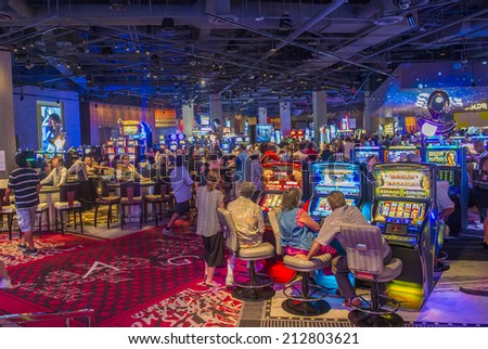 LAS VEGAS - AUG 23 : The interior of SLS Hotel & casino in Las Vegas on August 23 2014 ,The hotel reopened on August 23, 2014. after a $415 million renovation as part of SBE\'s chain of SLS hotels.