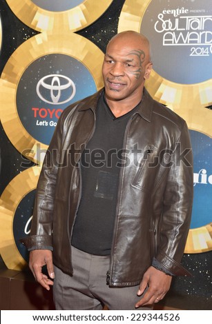 LAS VEGAS - NOV 07 : Professional boxer Mike Tyson attends the 2014 Soul Train Music Awards at the Orleans Arena on November 7, 2014 in Las Vegas, Nevada.