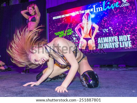LAS VEGAS - JAN 23 : Dancers perform at the AVN Adult Entertainment Expo at the Hard Rock Hotel & Casino on January 23, 2015 in Las Vegas