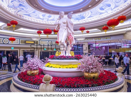 LAS VEGAS - FEB 18 : The Ceasars Palace interior on February 18, 2015 in Las Vegas. Caesars Palace is a luxury hotel and casino located on the Las Vegas Strip. Caesars has 3,348 rooms in five towers