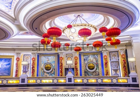 LAS VEGAS - FEB 18 : The Ceasars Palace interior on February 18, 2015 in Las Vegas. Caesars Palace is a luxury hotel and casino located on the Las Vegas Strip. Caesars has 3,348 rooms in five towers