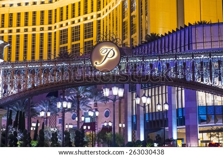 LAS VEGAS - FEB 21 : The Palazzo hotel and Casino in Las Vegas on February 21 2015. Palazzo hotel opened in 2008 and it is the tallest completed building in Las Vegas