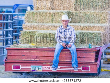 LAS VEGAS - MAY 16 : Cowboy Participating in the Helldorado days Rodeo , A professional rodeo held in Las Vegas, Nevada on May 16 , 2015