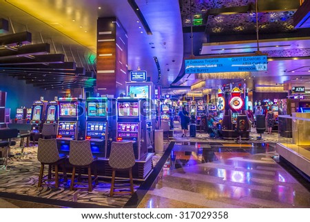 LAS VEGAS - SEP 03 : The interior of Aria Resort and Casino in Las Vegas onSeptember 03 2015. The Aria was opened on 2009 and is the world\'s largest hotel to receive LEED Gold certification