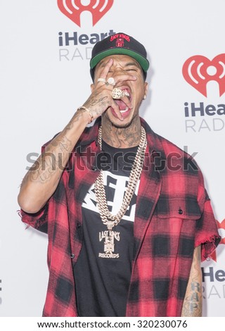 LAS VEGAS - SEP 19 : Rapper Tyga attends the 2015 iHeartRadio Music Festival at MGM Grand Garden Arena on September 19, 2015 in Las Vegas, Nevada.
