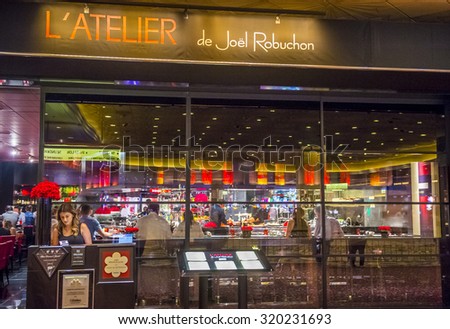 LAS VEGAS - SEP 03 : The Joel Robuchon restaurant in MGM hotel in Las Vegas on September 03 2015. The restaurant  has been rated 3 stars by the Michelin Guide