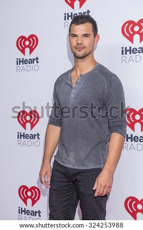 LAS VEGAS - SEP 18 : Actor Taylor Lautner attends the 2015 iHeartRadio Music Festival at the MGM Grand Garden Arena on September 18, 2015 in Las Vegas.