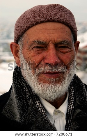 stock photo portrait of old turkish man
